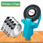 Motex E101 Portable 3D Embossing Label Printer Similar as B90 Dymo 12965 1610 Manual Label Maker DIY Adhesive Dymo 3D Label Tape