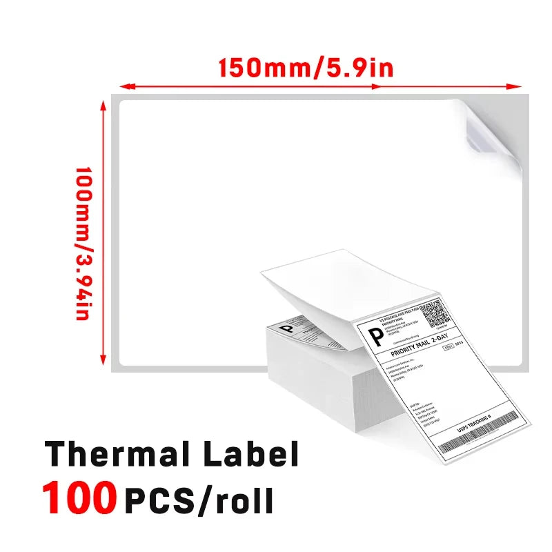 4x6 Inch Thermal Shipping Label Paper 100/200/300/500PCS Adhesive Paper For Express Waybill DHL UPS Express Barcode All-Purpose