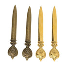 4 Pcs Durable Zinc Alloy Letter Openers Lightweight Retro Envelope Opener Ergonomic Design Bronze Letter Opener Tool Office