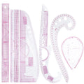 KRABALL French Curve Ruler Soft Patchwork Ruler Measure Tailor Ruler Drawing Template DIY Sewing Accessories Tool Kit 6 PCS