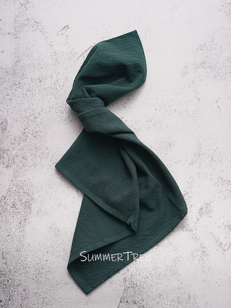 10pcs Napkins 40X40CM Plain Washed Cotton Classic Style Tea Towel Dining Place Mats Home Kitchen Dinner Wedding Settings Decor