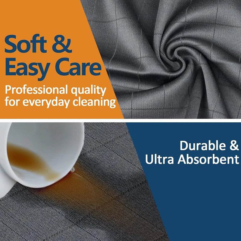 3PCS Carbon Microfiber Cleaning Cloth Lint Free Reusable Kitchen Dish Cloth Glass Window Polishing Streak Free Miracle Clean Rag