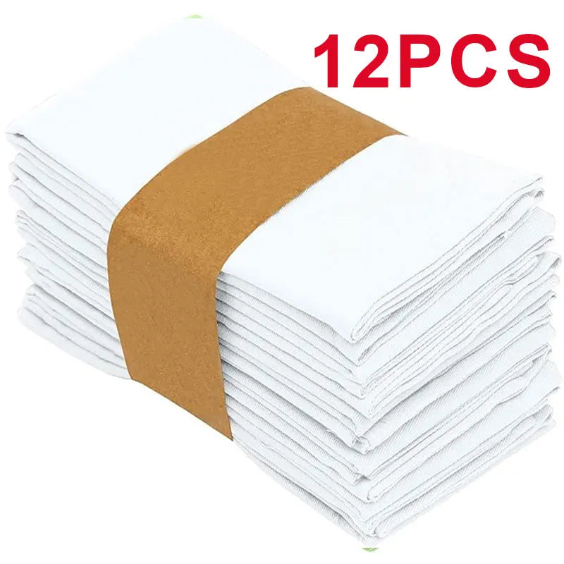 Plain Colour Napkins Durable Polyester Thicken Placemat Reusable for Kitchen Dining  Wedding Decoration