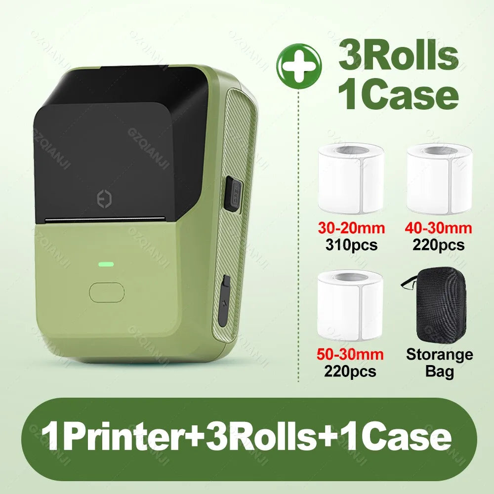 P2 Thermal Wireless Label Printer 20-58mm 2 inch Portable Bluetooth Sticker Mini Printer Price Tag Barcode Label Maker DIY