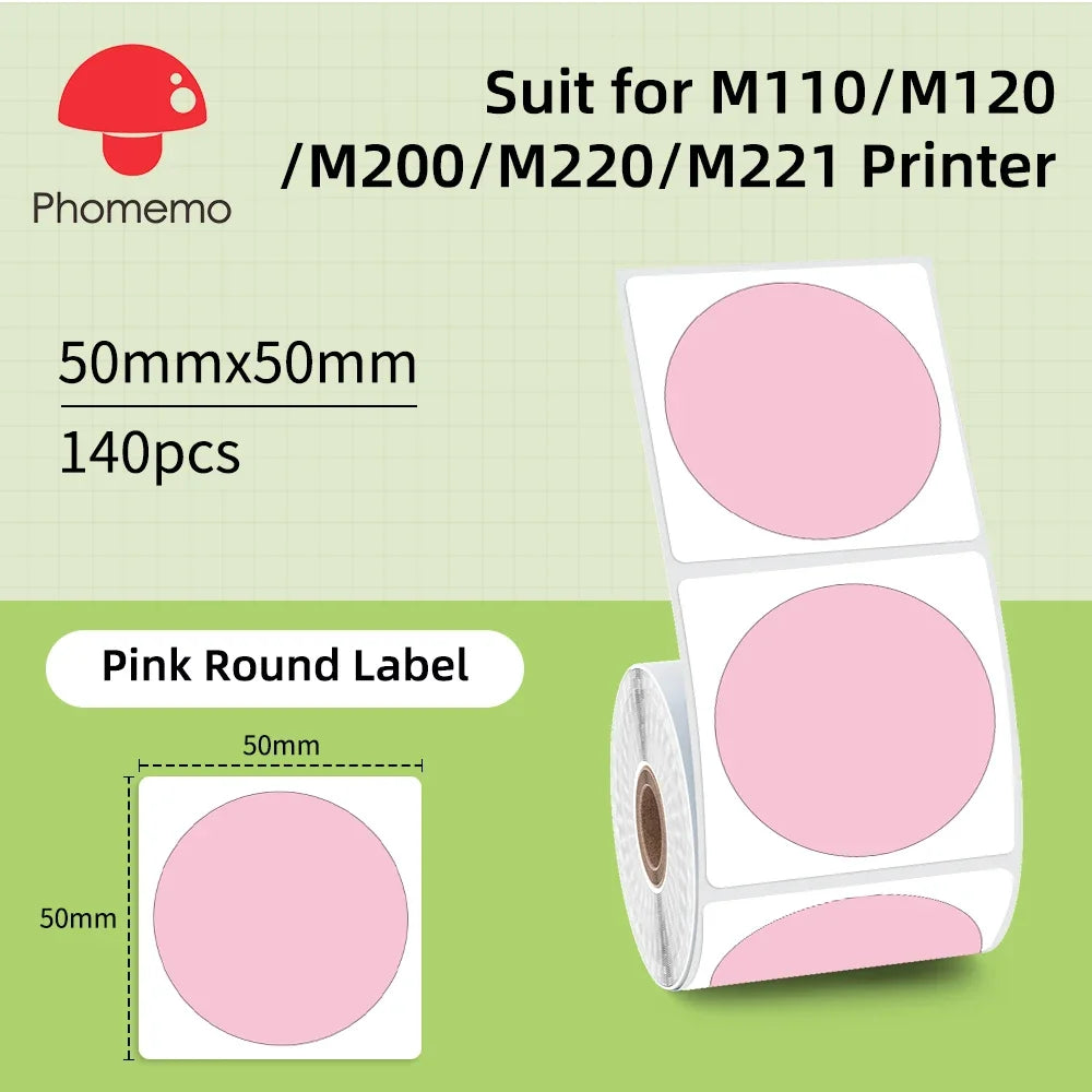 Phomemo Label For M110/M220/M221 Mini Printer Portable Thermal Label Stickers Self-Adhesive Waterproof Label Maker Sticker New