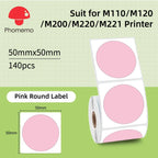 Phomemo Label For M110/M220/M221 Mini Printer Portable Thermal Label Stickers Self-Adhesive Waterproof Label Maker Sticker New
