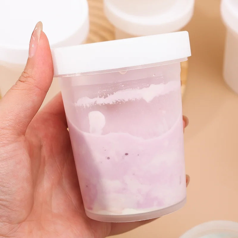 10/1PCS Pudding Cups Dessert Cup with Lids Transparent Reusable Ice Cream Bowls Sealed Cake Storage Box Snacks Yogurt Container