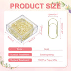 20/50/100Pcs Paper Clip 2inch Non-Skid Metal Paper Clamp Clips Large for Office Supplies Craft Scrapbook Document Note Sorting