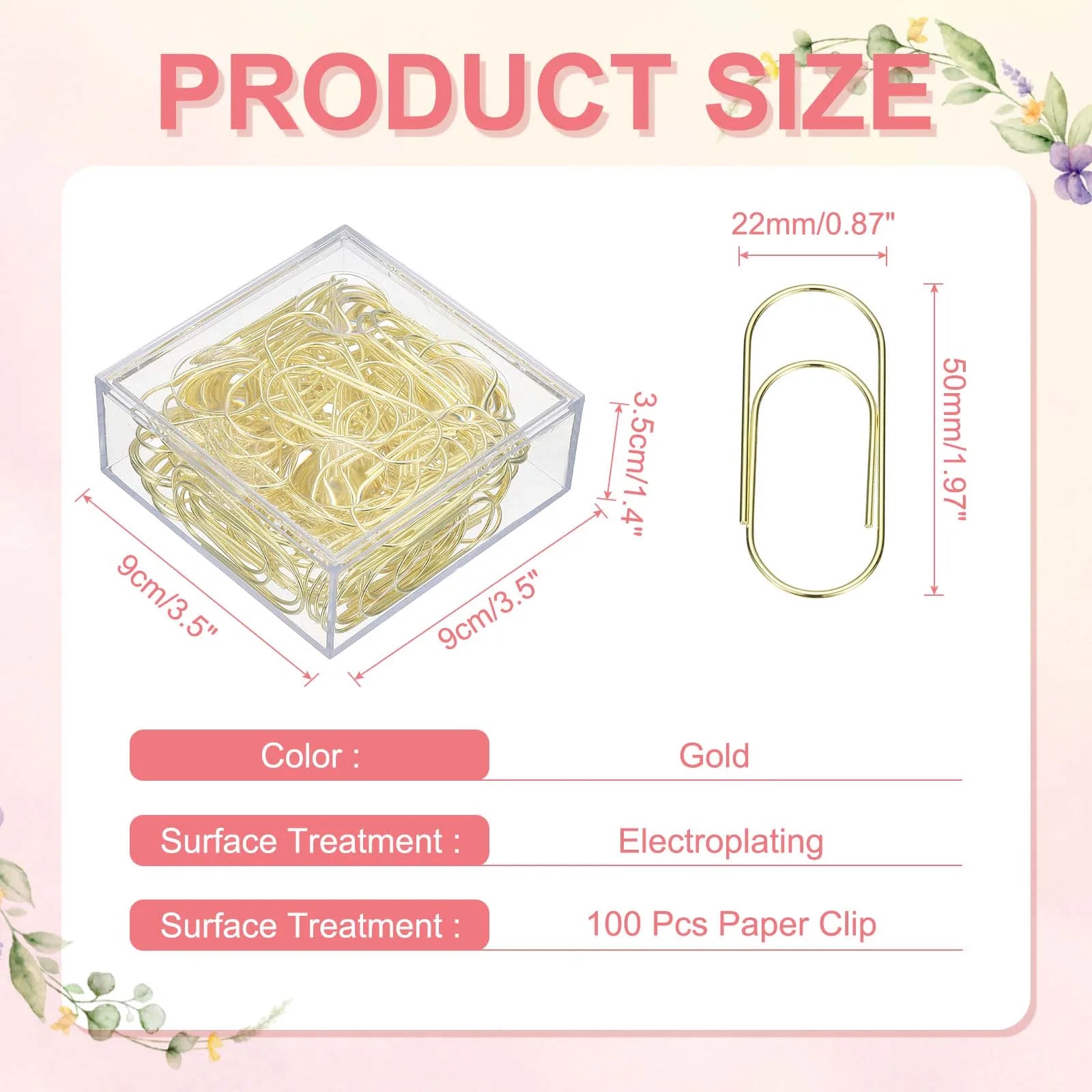 20/50/100Pcs Paper Clip 2inch Non-Skid Metal Paper Clamp Clips Large for Office Supplies Craft Scrapbook Document Note Sorting