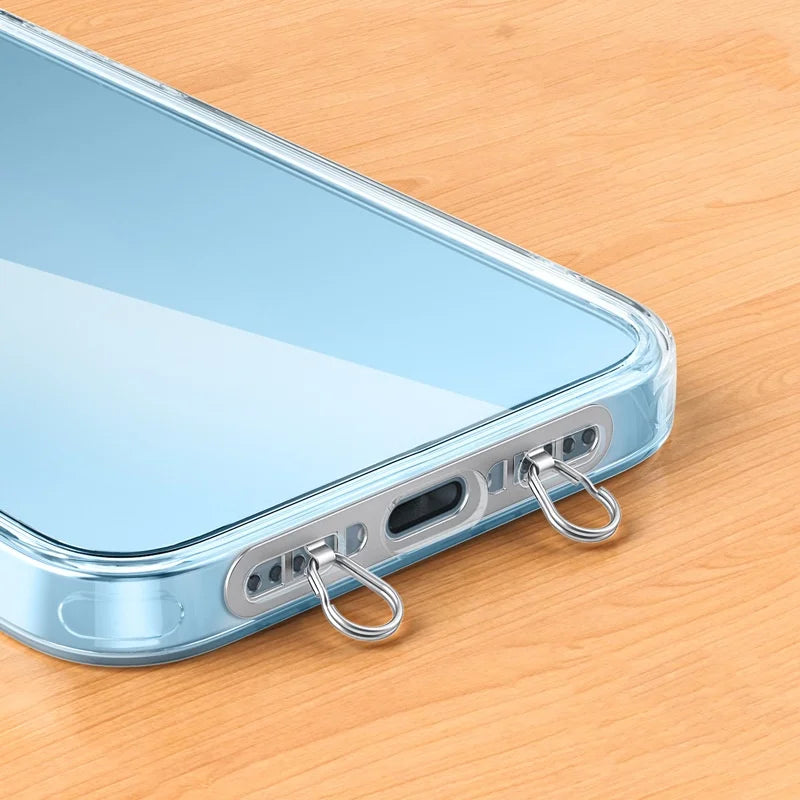 1/2/3Pcs Metal Phone Lanyard Side Hanging Patch For iPhone Stainless Steel Clip Double Buckle Phone Straps Gasket Connect Piece