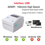 4Inch 152MM/S Thermal Label/Sticker/Waybill Printer Xprinter XP-420B  Barcode Paper Support QR Code for DHL Fedex EMS Express