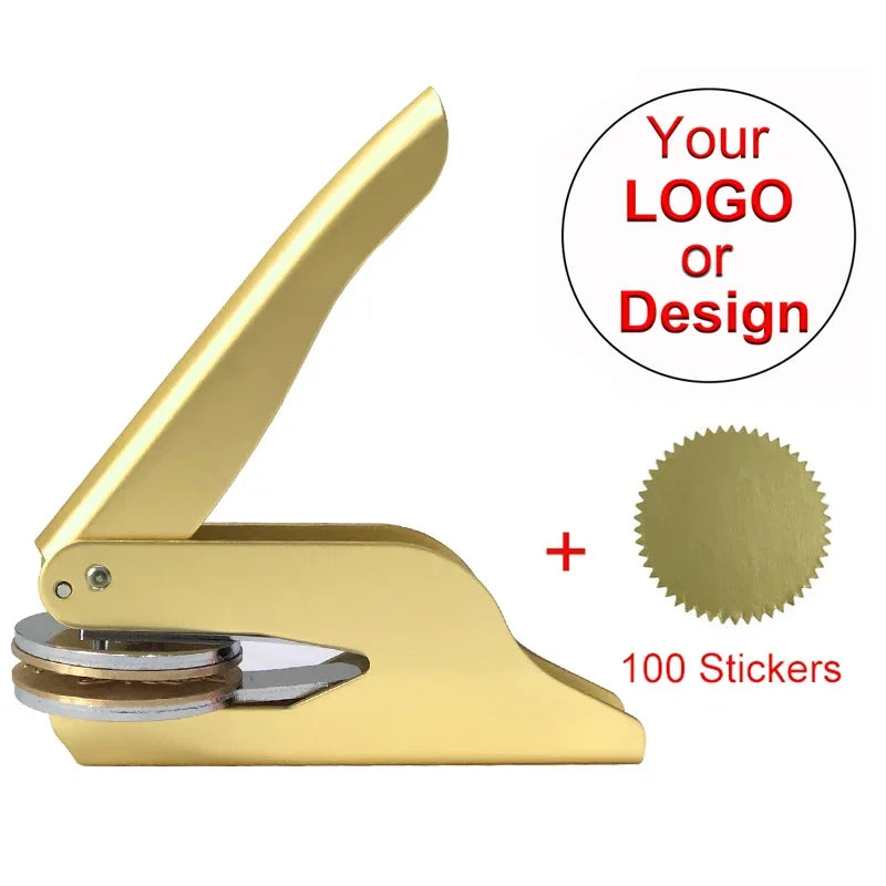 Embosser Stamp Customized Private Logo Customization Library Book Invitation Wedding Embossing Stamp Company Paper Leather Seals