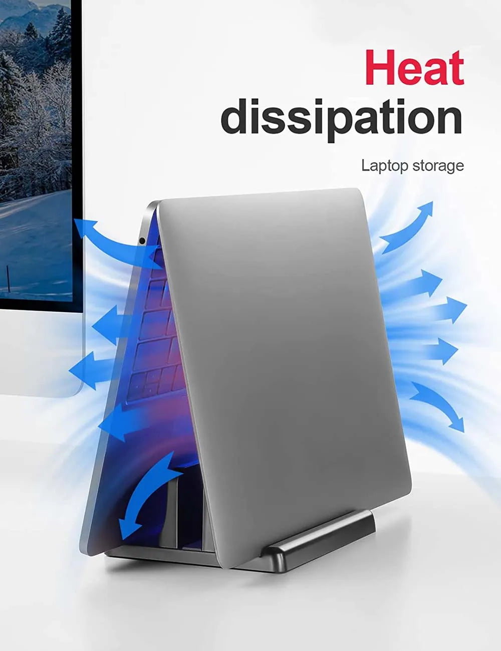 Dual-Slot Vertical Laptop Stand Holder Adjustable Double Desktop Notebook Dock Space-Saving for MacBook HP Dell Chrome Book iPad