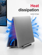Dual-Slot Vertical Laptop Stand Holder Adjustable Double Desktop Notebook Dock Space-Saving for MacBook HP Dell Chrome Book iPad