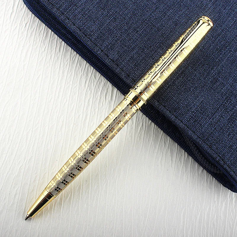 Luxury Metal Rollerball Pen 0.7mm Blue Ink Steel Gold Business Signature Pens for School Office Writing Supplies Stationery