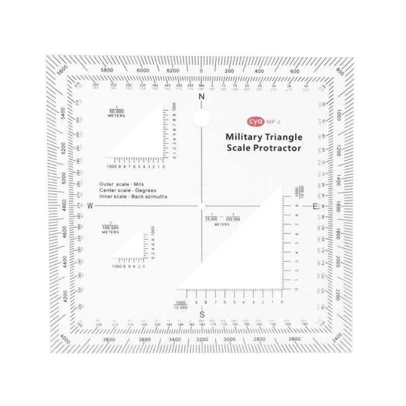 Clear MGRS USNG Coordinate Scale Protractor for Sea & Land Navigation Adventure Topographical Map Scale
