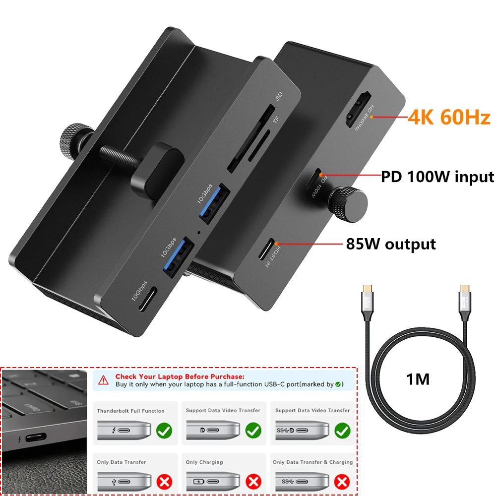 10Gbps USB HUB Clamp USB3.2/3.0/2.0 Splitter Adapter External Multi Clip Dock For iMac Macbook Lenovo Desktop PC Accessories