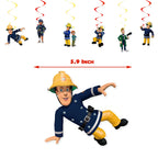 108*180cm Fireman Sam Party Supplies Disposable Tablecloth Firefighter Plastic Table Cover Fire Truck Birthday Decoration