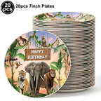 Jungle Disposable Paper Plate Napkin Cup Safari Animal Party Supplies for Baby Shower Safari Jungle Theme Birthday Decoration