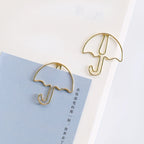 20pcs Umbrella Shape Paper Clip Creative Cute Bookmark Metal Color Cartoon Paper Clips For Planner Office Stationery