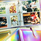 3-Ring A5 Binder Photo Album Photocard Holder Scrapbook with Cotton Padding, High-Gloss Surface for Pokemon Yu-Gi-Oh Card Album