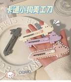 1Pcs Cartoon Cute Dog DIY Mini Multipurpose Pocket Folding Knife Letter Pen Envelope Opening Knife