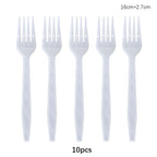 Rose Gold Disposable Knife Fork Spoon Cutlery Set Disposable Tableware Birthday Party Decorations Wedding Baby Shower Supplies