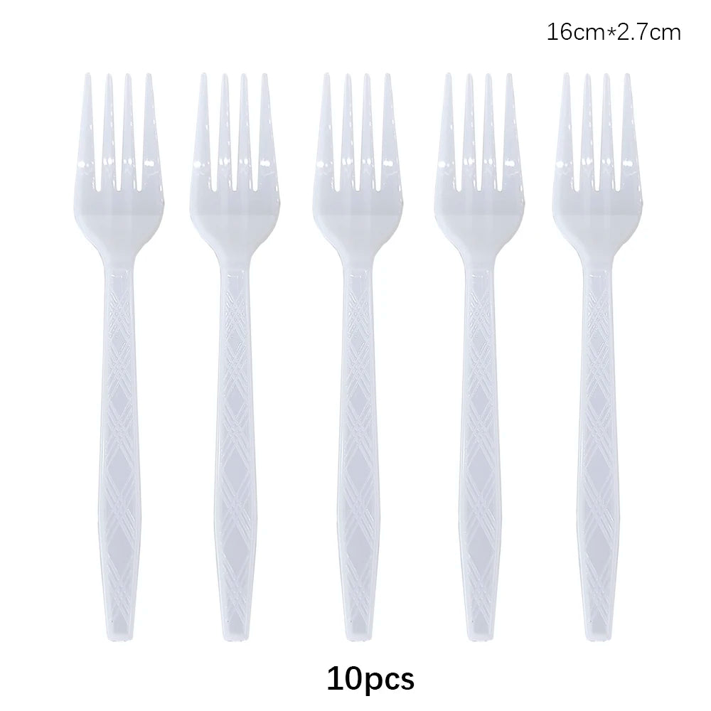 Rose Gold Disposable Knife Fork Spoon Cutlery Set Disposable Tableware Birthday Party Decorations Wedding Baby Shower Supplies