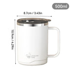WORTHBUY 304 Stainless Steel Double Wall Insulated Coffee Mug With Handle Portable Sealed Water Cup Large Capacity Drinking Cup