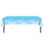 Snowflake Tablecloth Winter Frozen Party Decoration White Snowflake Disposable Plastic Table Cover Christmas girl Birthday Party