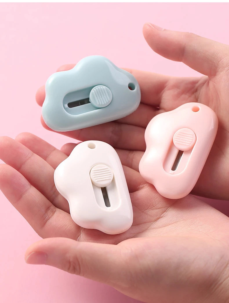 Portable Utility Knife Cloud Mini Students Paper Knife Office Utility Knife Safety Knife Letter Opener Mini Cutter Box Opener