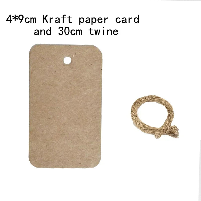 50PCS DIY Kraft Paper Tags Label Paper Price Tag Name Vintage Wedding Hanging Tag  Wrap Gift Wrapping Blank Label Crafts