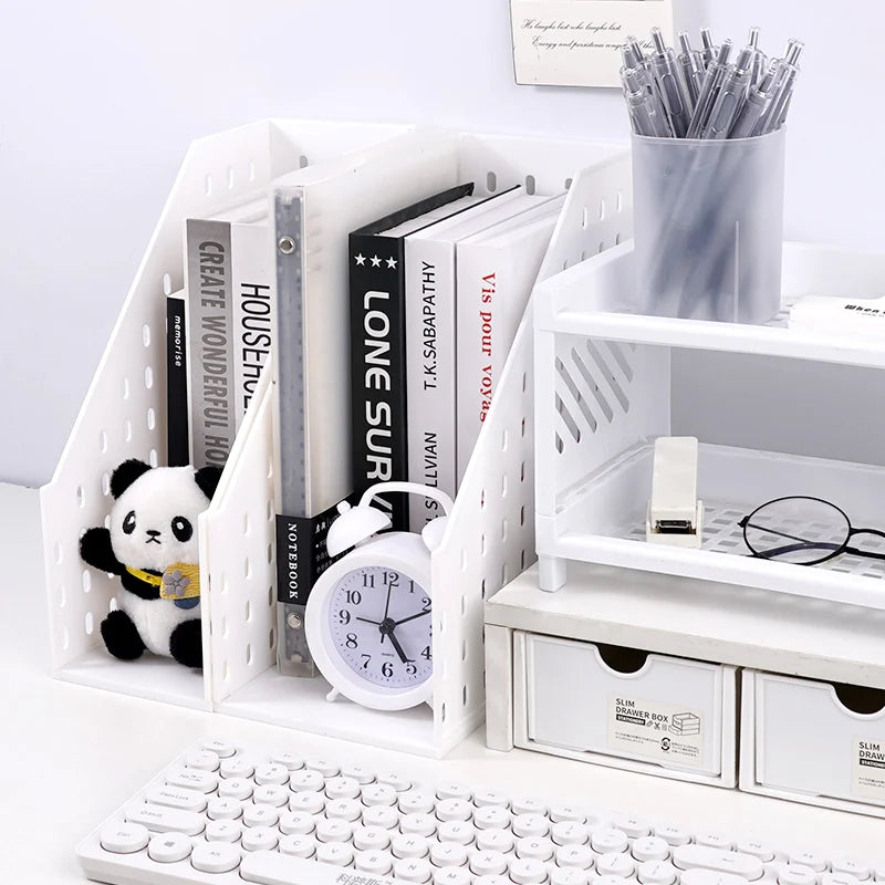 File Storage Box Vertical File Rack Book Storage Rack File Frame Desktop Information Rack File Rack