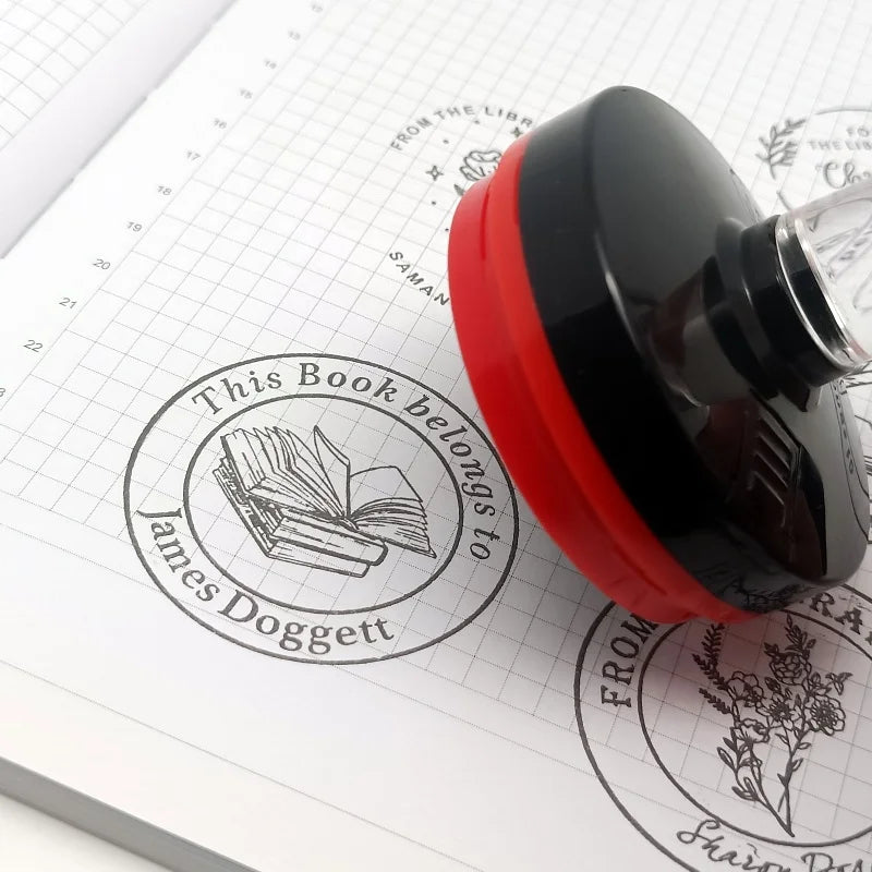 Personalized Logo Self inking Stamp Customized Photosensitive ink Stamps Your design picture Custom wedding initial Library book