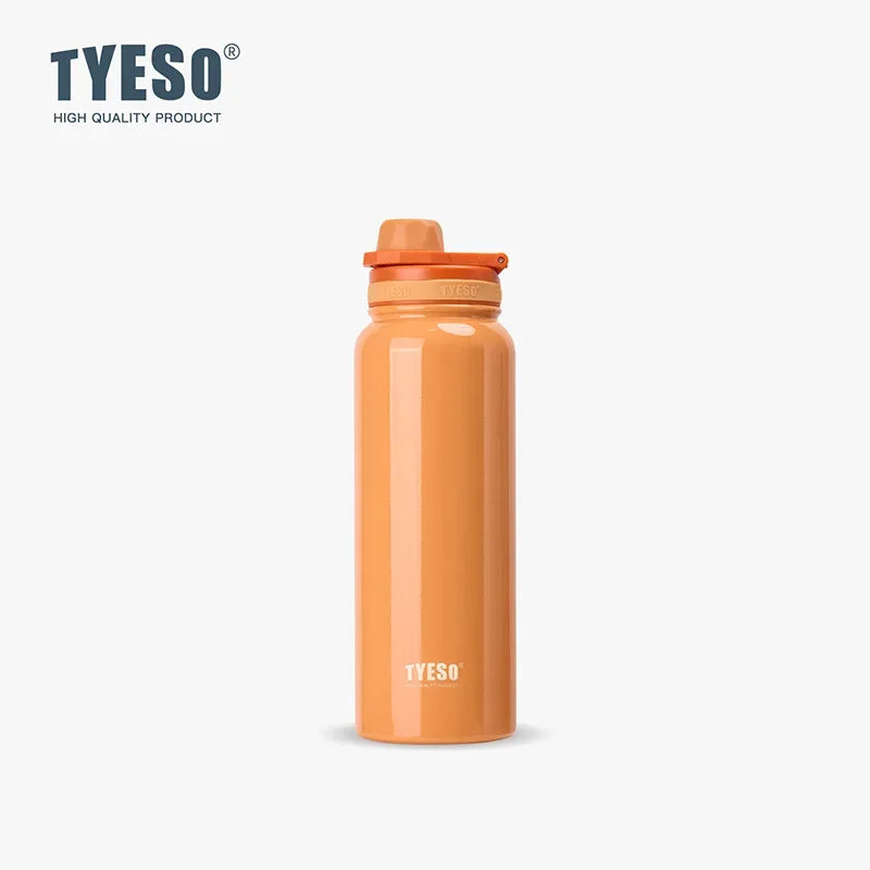 TYESO Stainless Steel Thermal Water Bottle Portable Tumbler Sport Vacuum Flask Keeps Cold and Heat Thermal Mug Car Insulated Cup
