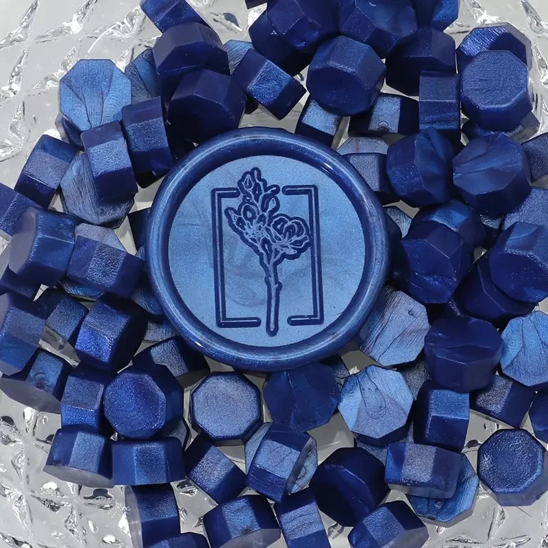 100pcs/bag Octagonal Sealing Wax Beads for Wax Stamps is Suitable for Wedding Invitations, Envelope Cards, Christmas Gift