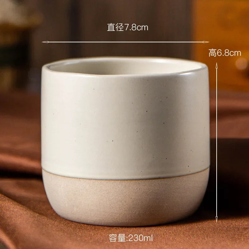 Vintage Coffee Mug 100ml 180ml 230ml Ceramics Tea Cup Japanese-style Cafes Drinkware Stoneware Espresso for Restaurants Hotels