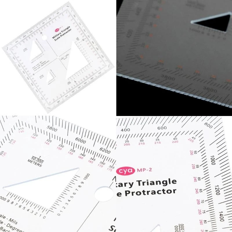 Clear MGRS USNG Coordinate Scale Protractor for Sea & Land Navigation Adventure Topographical Map Scale