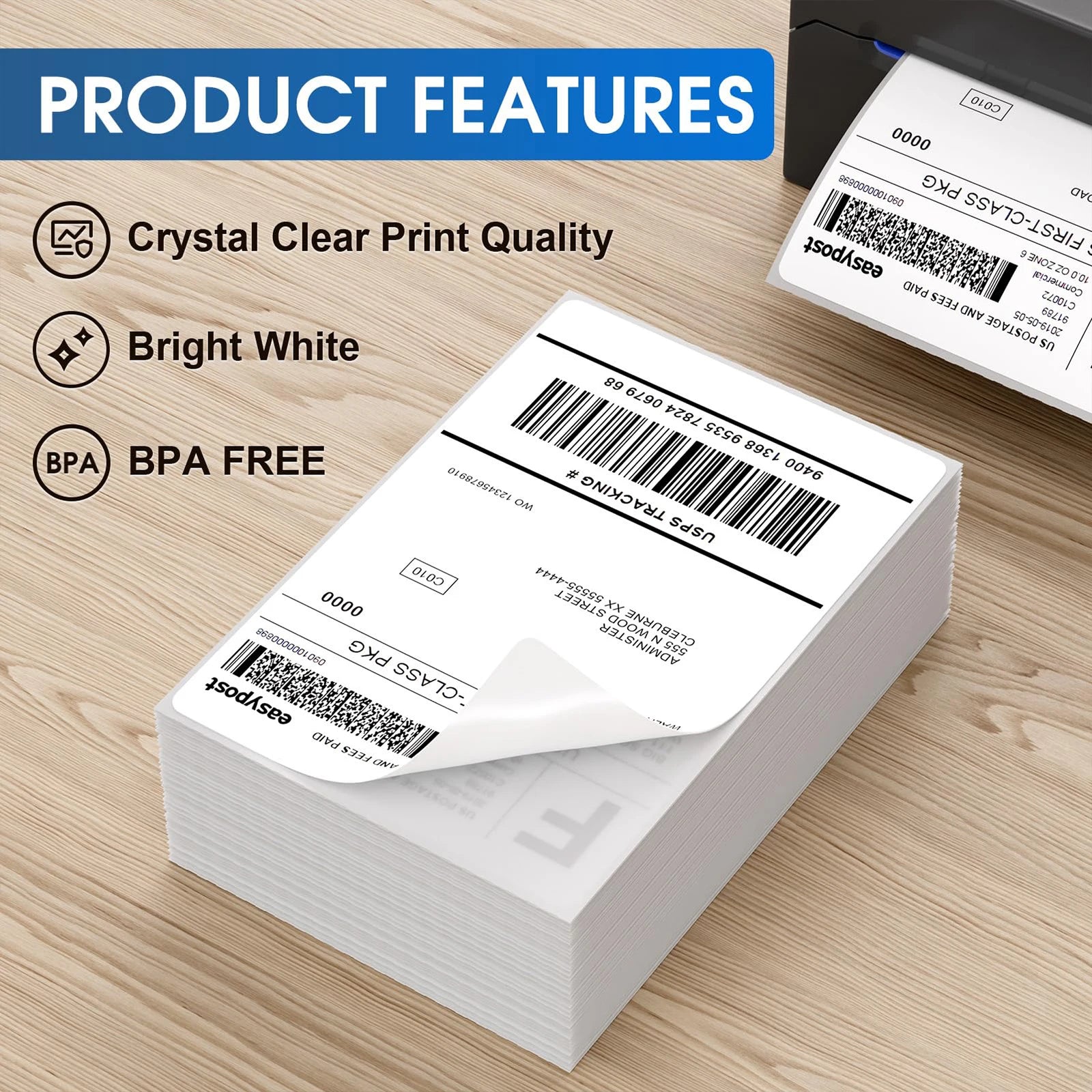 4X6 Thermal Labels Paper 100/500PCS Adhesive Stickers Shipping Labels For Desktop Thermal Printer DHL UPS Express LOGO Barcode