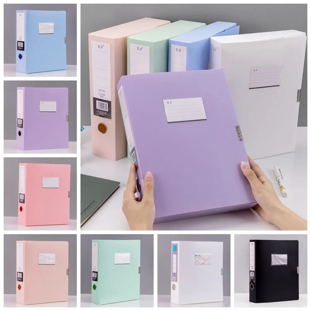Multifunctional A4 File Organizer Box Thickened Morandi Color File Paper Organizer Dustproof PP Plastic Desktop Storage Box