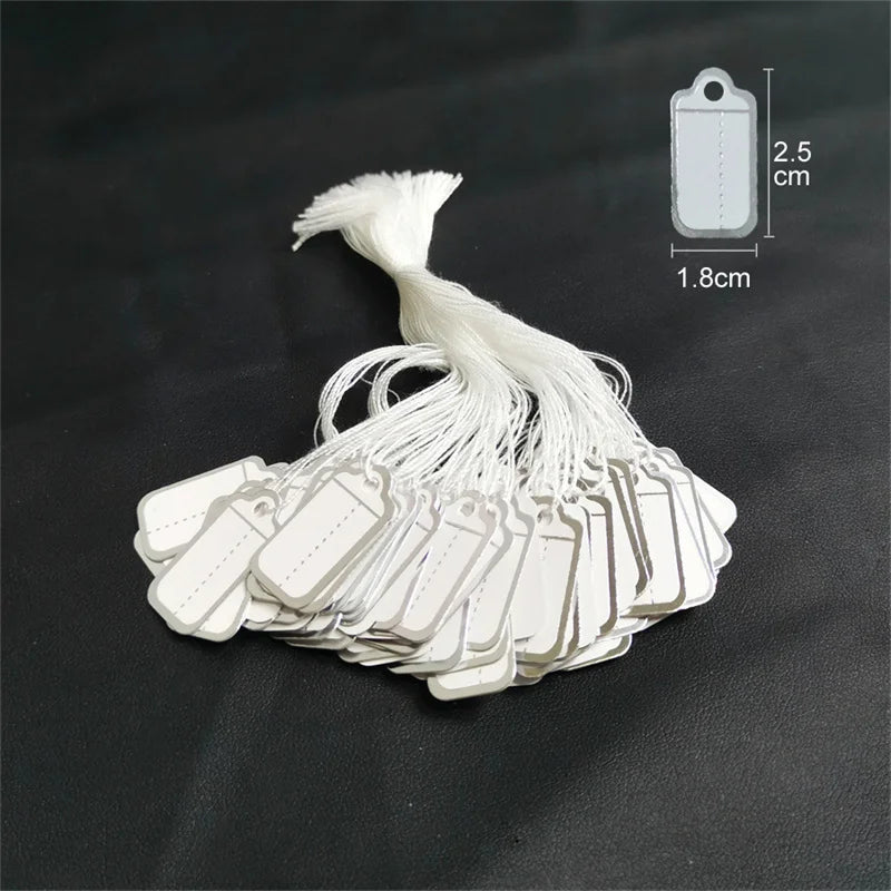 100pcs/lot Jewelry Price Tags Handwritten Labels with String Gold/Silver Color Paper for Accessories And Wares