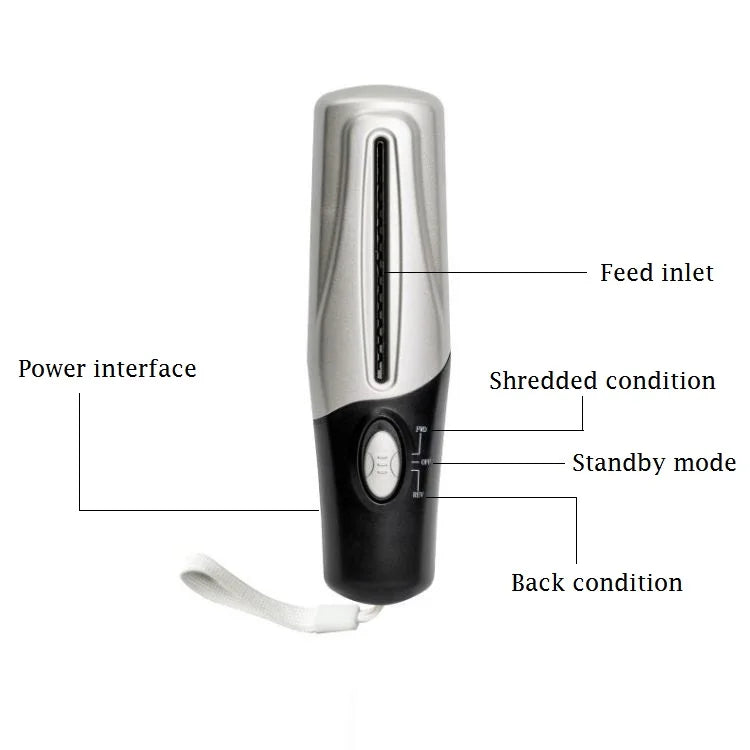 Portable Handheld Battery and USB Dual-purpose Shredder A4/A6 Size Suitable for Mini Cutter Electric Strip Cutting Document Tool