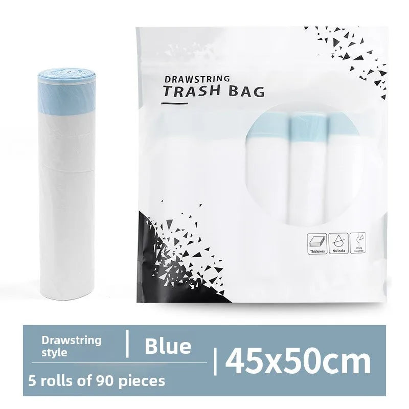 Drawstring Trash Bags Kitchen Waste Disposable Garbage Can Liners Strong Home Office Assorted Sizes Clear