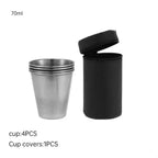 30ml/170ml Stainless Steel Cups Mini Set Outdoor Practical Travel Whiskey Glass Portable Drinkware Kitchen Dining Bar Home Party