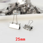 10PCS/Set Metal Paper Clip 15 19 25 32mm Foldback Metal Binder Clips Silver Grip Clamps Paper Document Office School Stationery