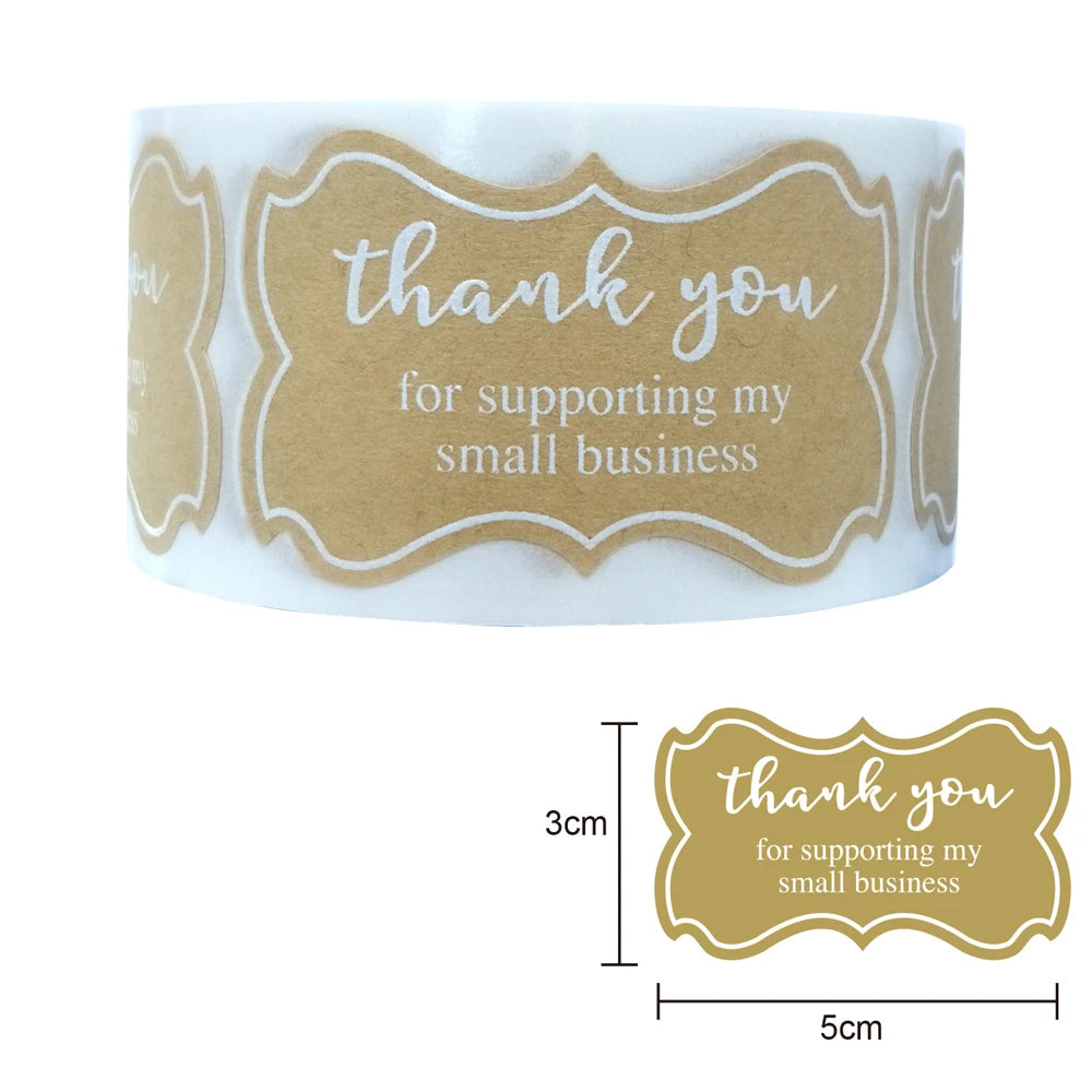 250pcs Paper Thank You For Your Order Stickers Seal Labels Thanks For Shopping Supporting My Small Business Shipping Label 3*5cm