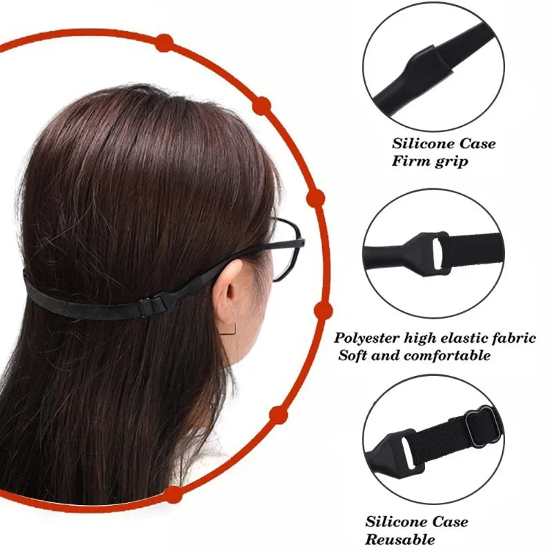 1/5pcs Change Size Sport Eyewear Strap Non Slip Anti Drop Fixer Glasses Cord Elastic Silicone Rope for Kid Adults Glasses Strap