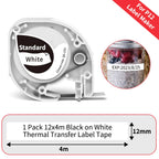 P12 Mini Label Maker Machine with Tape Bluetooth Label Printer Handheld Sticker Multiple Templates Font Inkless Sticker Maker