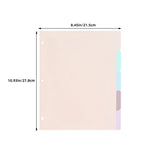 1 Set A4 Binder Dividers PP Frosted Multi-Section Index Tabs for School Office Document Organizer Journal Inserts