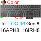 Keyboard Cover for Lenovo LOQ 15 16 17 Gen 11 10 9 15AHP11 15IHP11 15AHP10 15ARP10 15IRX10 17IRX10 Silicone Protector Skin Case